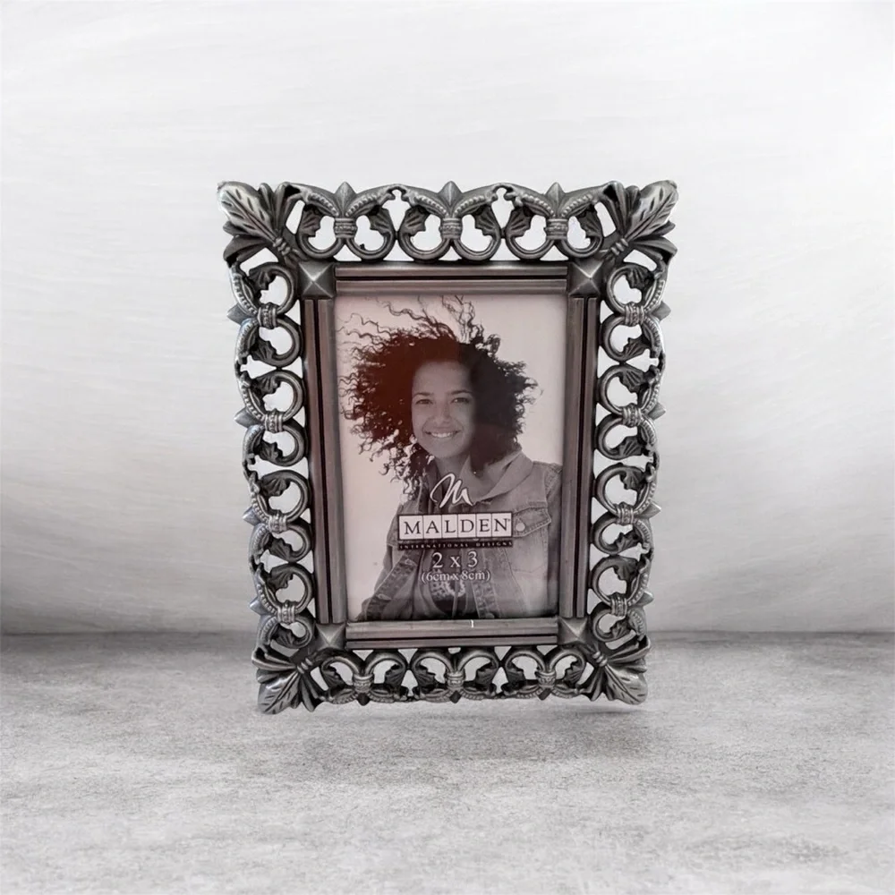 Malden Decorative silver ornate Photo Frame 2”x3” photo